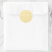 Classic Polka Dot White - Canary Yellow Ronde Sticker (Tas)