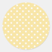 Classic Polka Dot White - Canary Yellow Ronde Sticker (Voorkant)
