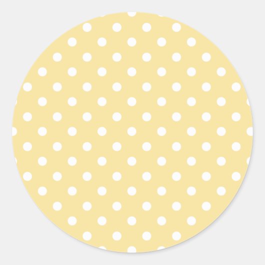 Classic Polka Dot White - Canary Yellow Ronde Sticker (Voorkant)