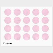 Classic Polka Dot White - Light Pink Ronde Sticker (Vel)