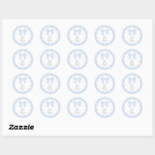 Classic Polka Dots Baby Blue Bow Boy Baby shower Ronde Sticker (Vel)