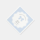Classic Polka Dots Baby Blue Bow Boy Baby shower Servet (Hoek)
