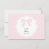 Classic Polka Dots Baby Roze Bow Meisje Baby showe Bedankkaart (Voorkant)
