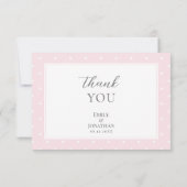 Classic Polka Dots Baby Roze Bow Meisje Baby showe Bedankkaart (Achterkant)