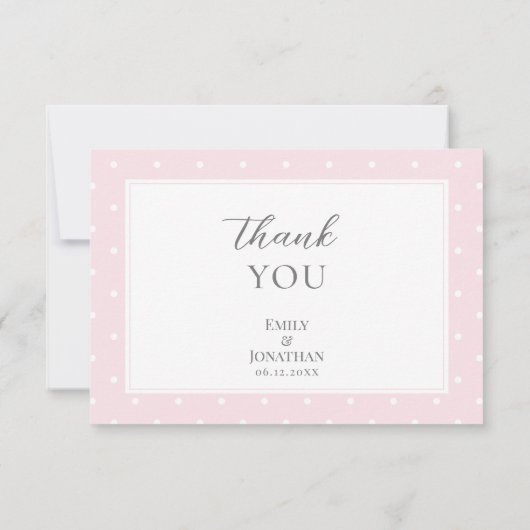 Classic Polka Dots Baby Roze Bow Meisje Baby showe Bedankkaart (Achterkant)