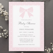 Classic Polka Dots Baby Roze Bow Meisje Baby showe Kaart