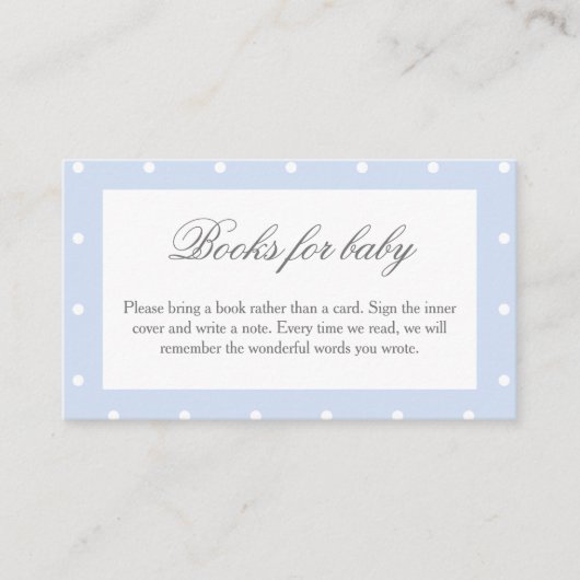 Classic Polka Dots Bow Baby shower Boeken voor Bab Informatiekaartje (Voorkant)