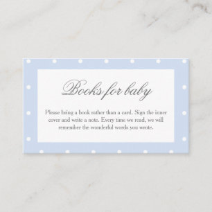 Classic Polka Dots Bow Baby shower Boeken voor Bab Informatiekaartje