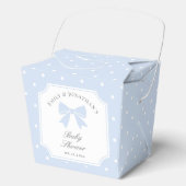 Classic Polka Dots Stoffig Blue Bow Boy Baby showe Bedankdoosjes (Voorkant)