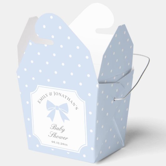 Classic Polka Dots Stoffig Blue Bow Boy Baby showe Bedankdoosjes (Open)