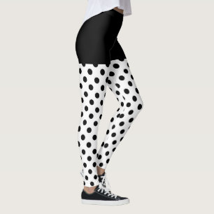 Classic Polka Dots Zwart-wit op Leggings