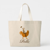 Classic Pollo Design Chicken Sport Mode Grote Tote Bag (Achterkant)