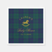 Classic Polo Rocking Horse Gold Plaid Baby shower Servet (Voorkant)