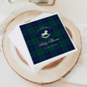 Classic Polo Rocking Horse Green Plaid Baby shower Servet