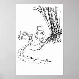 Classic Pooh Beer & Biggetje Wandelen het Path Pos Poster