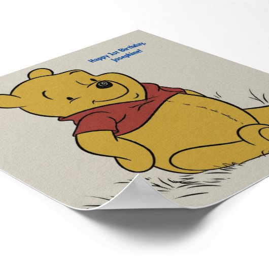 Classic Pooh Beer Zitten en Glimlachen met Bubble Poster (Hoek)