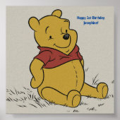 Classic Pooh Beer Zitten en Glimlachen met Bubble Poster (Voorkant)