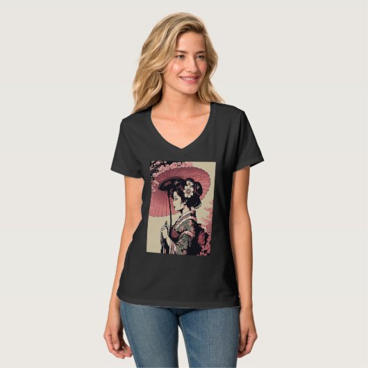 Classic Portrait Geisha T-shirt (Voorkant volledig)
