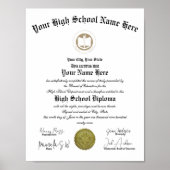 Classic portrait High School Diploma  Poster (Voorkant)