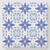 Classic Portuguese Tile Pattern Blue White Stenen Onderzetter (Voorkant)
