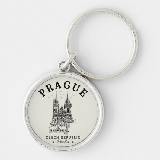 Classic Prague Czech Republic Landscape Sleutelhanger (Voorkant)