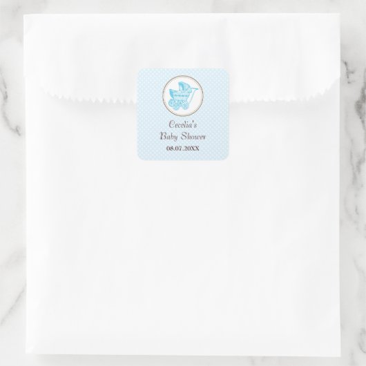 Classic Pram Baby shower Sticker (Tas)