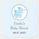 Classic Pram Baby shower Sticker (Voorkant)