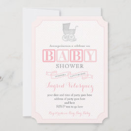 Classic Pram Girl Baby shower nodigt Spaans uit Kaart