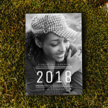 Classic Preppy Afstuderen Foto uitnodigen | Wit