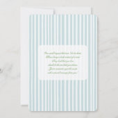 Classic Preppy Baby shower Invitation Kaart (Achterkant)