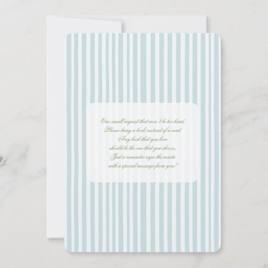 Classic Preppy Baby shower Invitation Kaart (Achterkant)