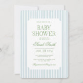 Classic Preppy Baby shower Invitation Kaart (Voorkant)