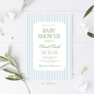 Classic Preppy Baby shower Invitation Kaart