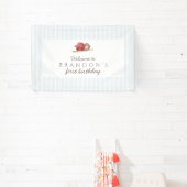 Classic Preppy Baseball First Birthday Party Spandoek (Insitu)