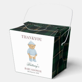 Classic Preppy Bear Designer Plaid Baby Shower Bedankdoosjes
