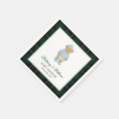 Classic Preppy Bear Designer Plaid Baby Shower Servet (Hoek)