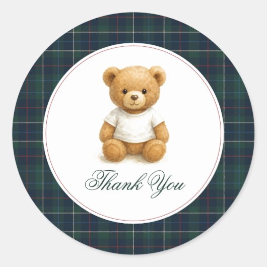 Classic Preppy Beer Baby shower Bedankt Ronde Sticker (Voorkant)