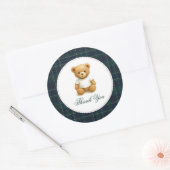 Classic Preppy Beer Baby shower Bedankt Ronde Sticker (Envelop)