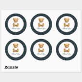Classic Preppy Beer Baby shower Bedankt Ronde Sticker (Vel)