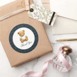 Classic Preppy Beer Baby shower Bedankt Ronde Sticker