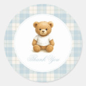 Classic Preppy Beer Baby shower Bedankt Ronde Sticker (Voorkant)