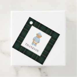 Classic Preppy Beer Designer Plaid Baby shower Bedankjes Labels