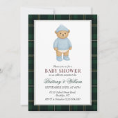 Classic Preppy Beer Designer Plaid Baby shower Kaart (Voorkant)