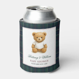 Classic Preppy Beer Green Plaid Baby shower Blikjeskoeler