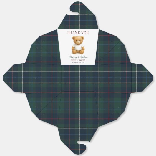 Classic Preppy Beer Plaid Baby shower Bedankdoosjes (Ongevouwen)