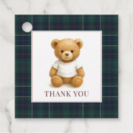 Classic Preppy Beer Plaid Baby shower Bedankjes Labels