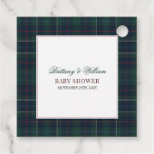 Classic Preppy Beer Plaid Baby shower Bedankjes Labels (Achterkant)