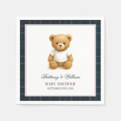 Classic Preppy Beer Plaid Baby shower Servet (Voorkant)