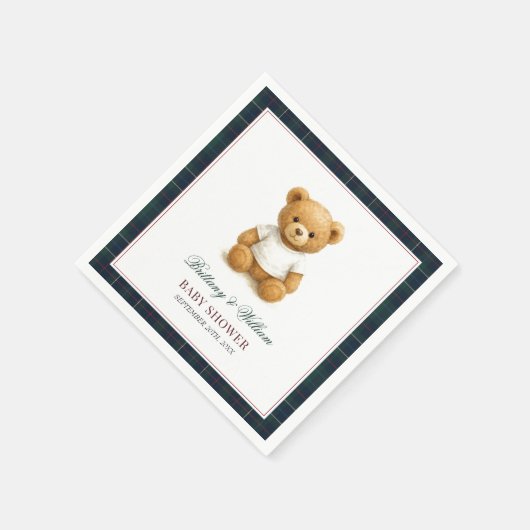 Classic Preppy Beer Plaid Baby shower Servet (Hoek)