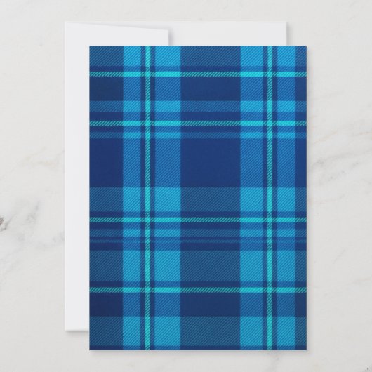 Classic Preppy Blue Plaid Teddy Bear Baby shower Kaart (Achterkant)